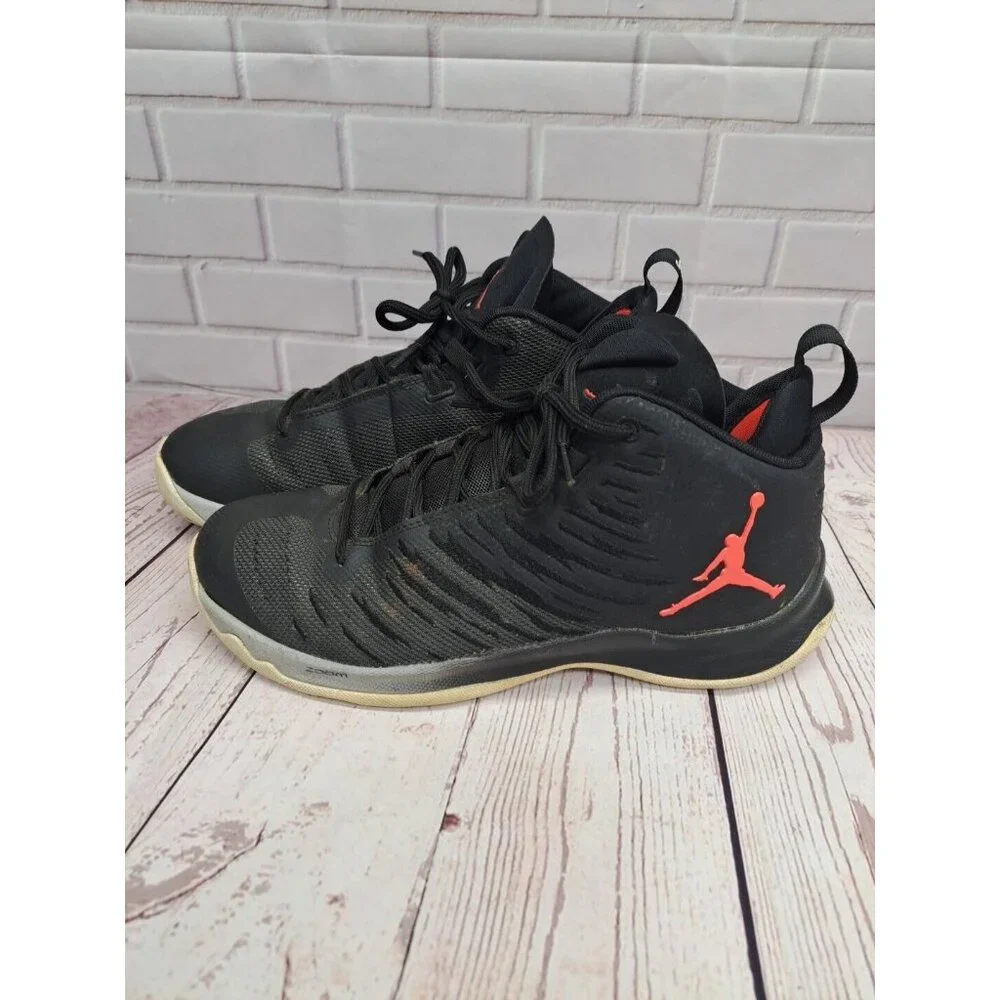 Air‎ Jordan Mens Super Fly 5 Basketball Shoes Black Red 844677-004 2016 Men's 8